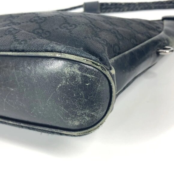 GUCCI 109106 GG logo Bag Crossbody Shoulder Bag GGCanvas/Leather Black - Picture 7 of 16